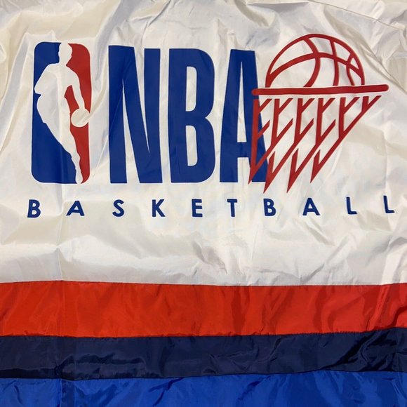 NBA Mens Hooded Windbreaker Jacket White Blue Red Size Large‎ Full Zip - Picture 8 of 10